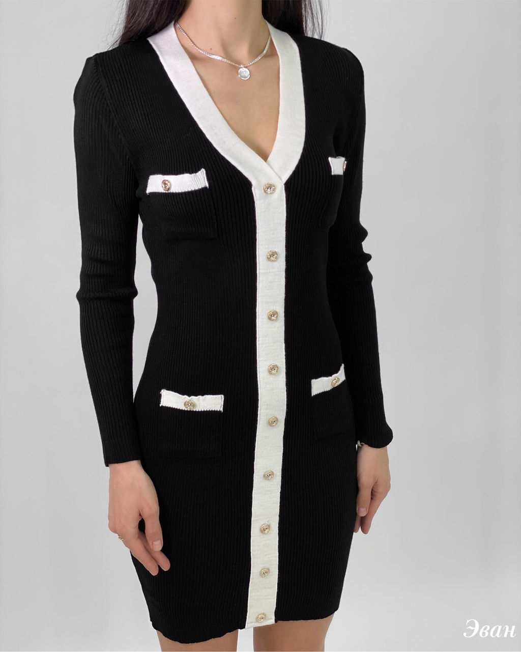 Платье Эван (черный) One Size Турция - Nadi bordo фото 2