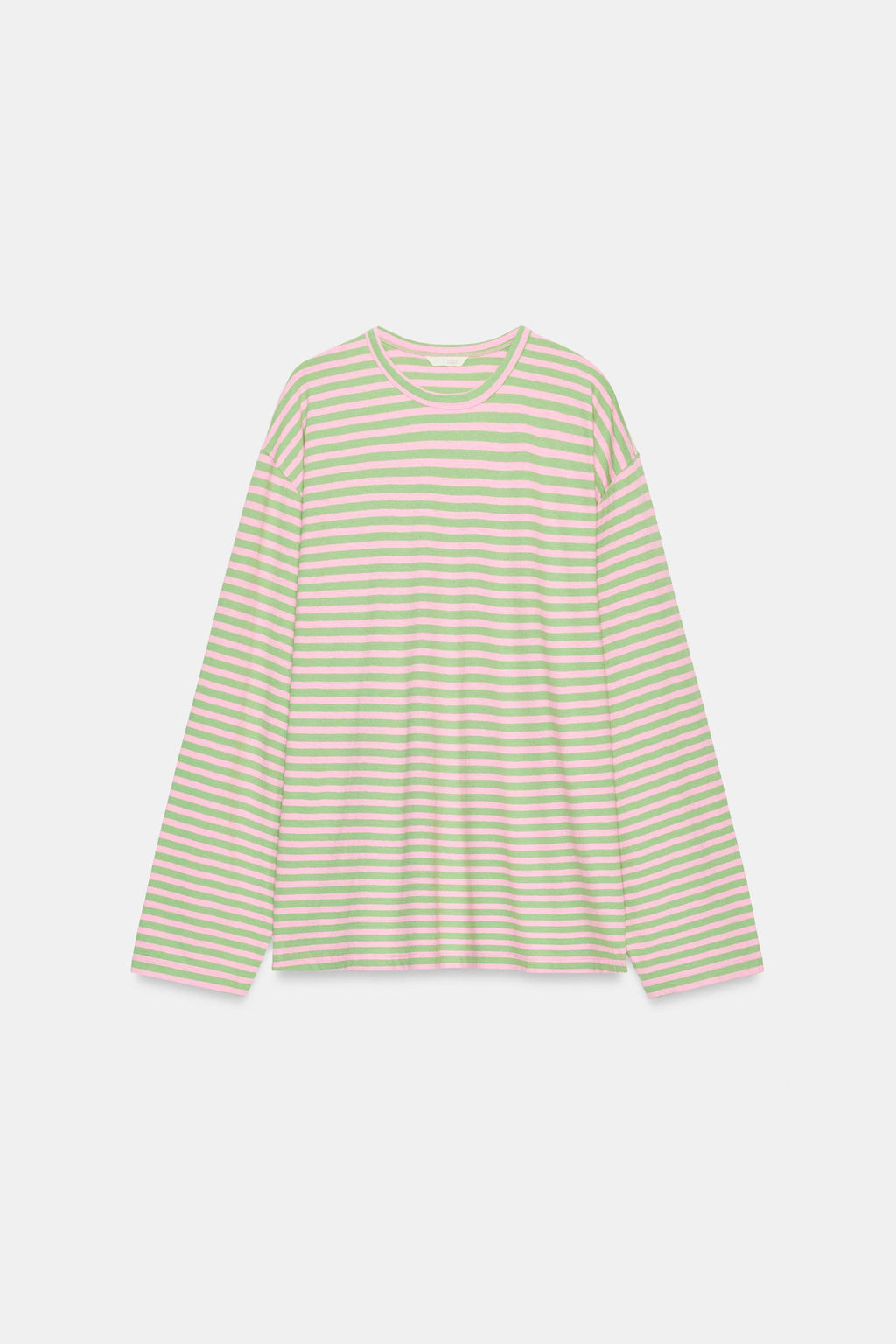CAMISETA ALGOD?N Y LINO RAYAS / Menta - Zara фото 6