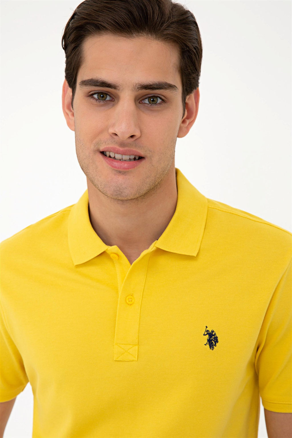 Мужская светло-желтая базовая футболка с воротником-поло Неожиданная скидка в корзине - U.s. polo assn фото 2