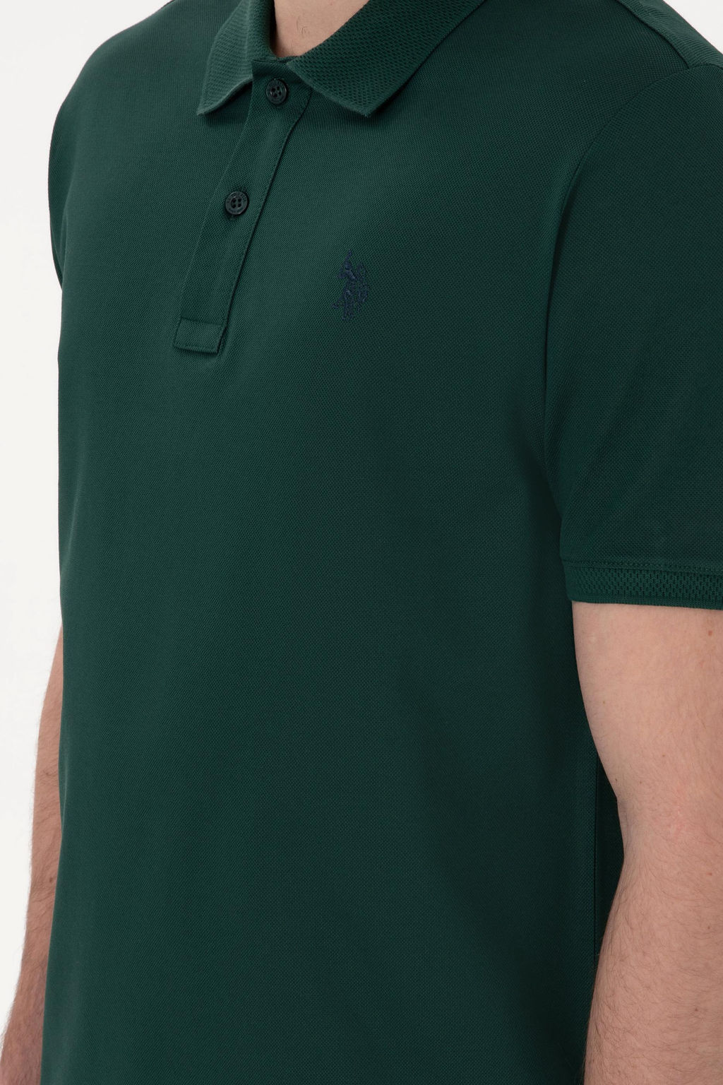 Erkek Regular Fit Polo Yaka Koyu Ye_il Basic Ti__rt Sepette S_rpriz _ndirim - U.s. polo assn фото 14