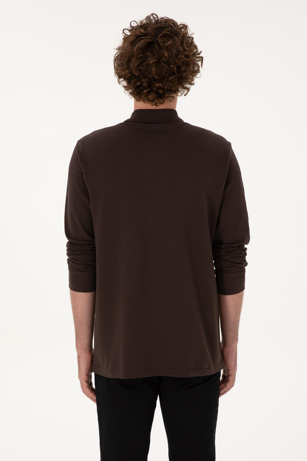 Erkek Koyu Kahverengi Basic Sweatshirt Sepette S_rpriz _ndirim