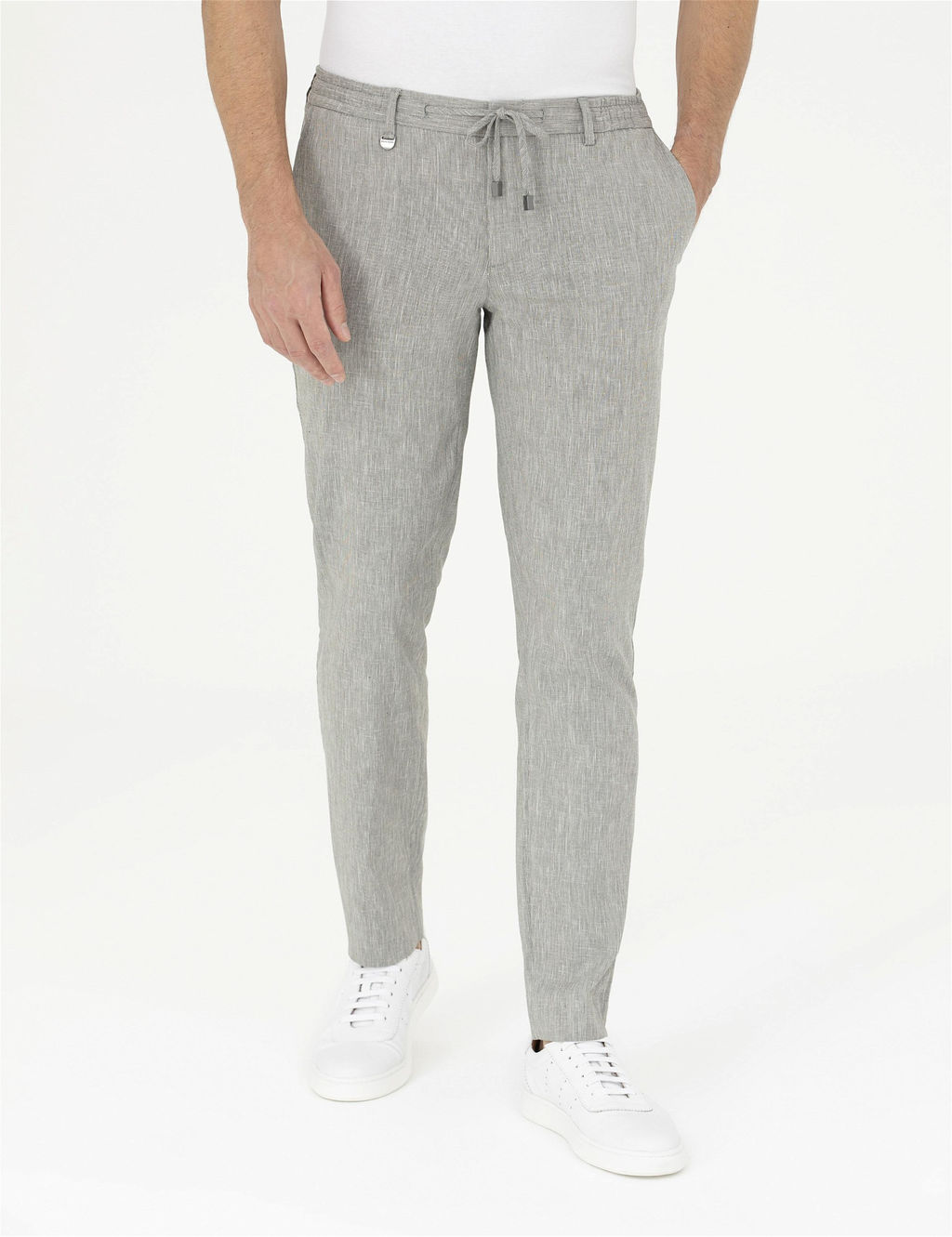 A__k Ye_il Ex. Slim Fit Keten Kar___ml_ Kuma_ Pantolon - Pierre cardin фото 2