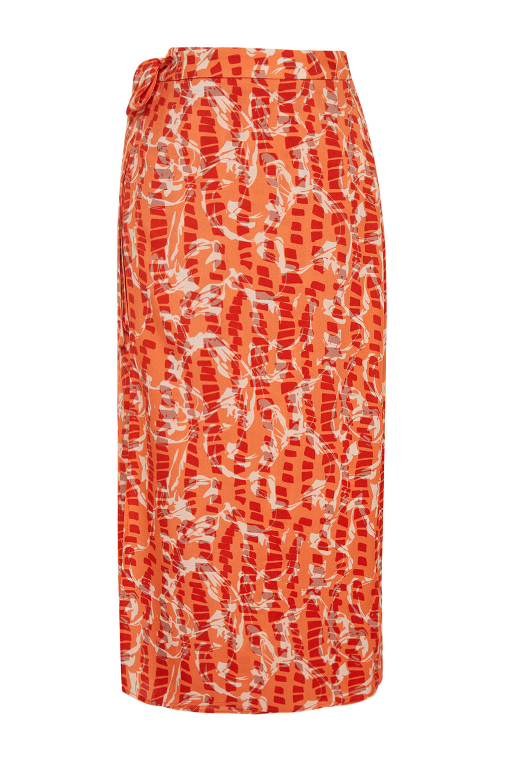 TRENDYOLMILLA Cok Renkli Cicek Desenli Viskon Kumasl? Midi Dokuma Etek TWOSS23ET00294 фото 8