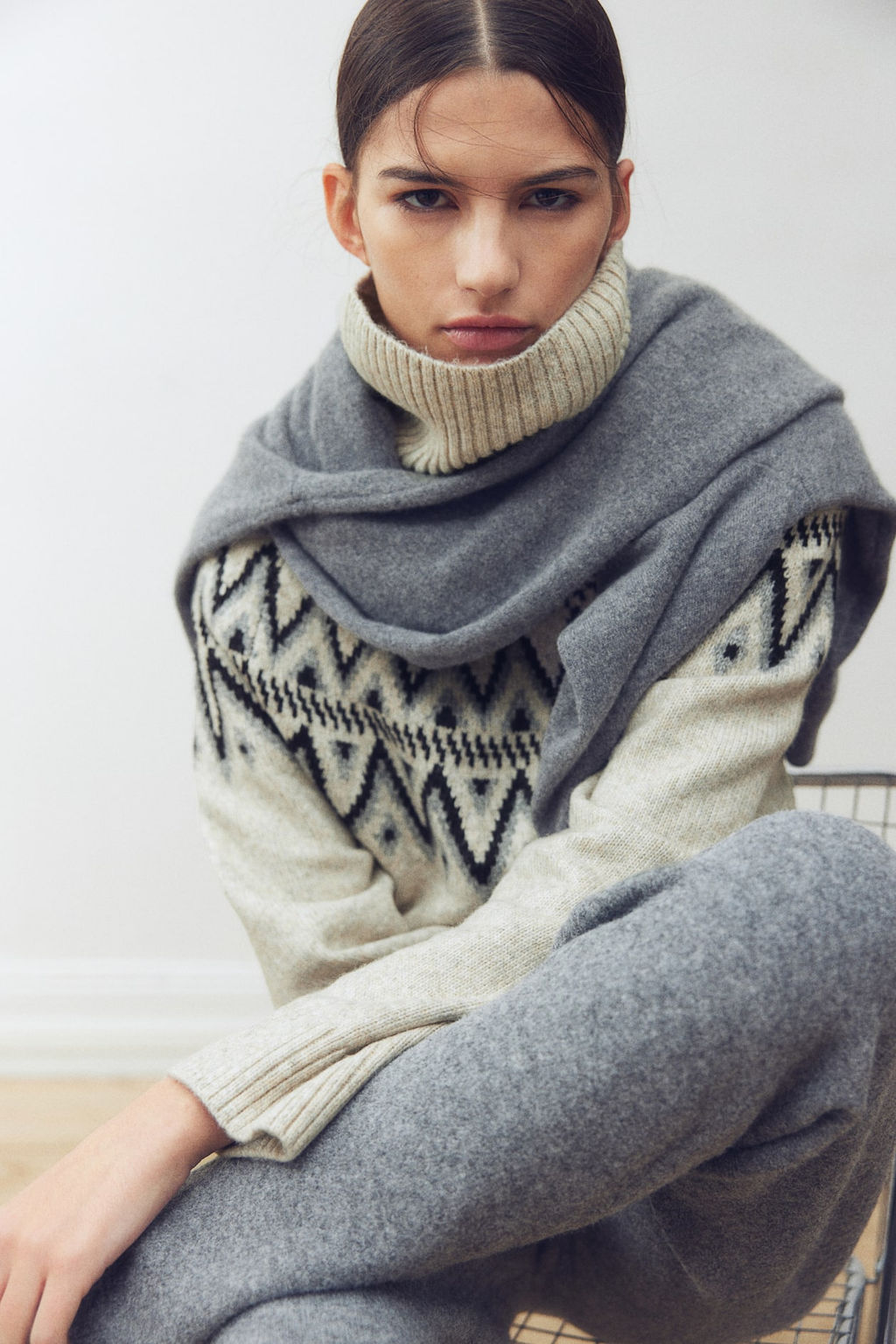 Jacquard-knit polo-neck jumper - H&m фото 3