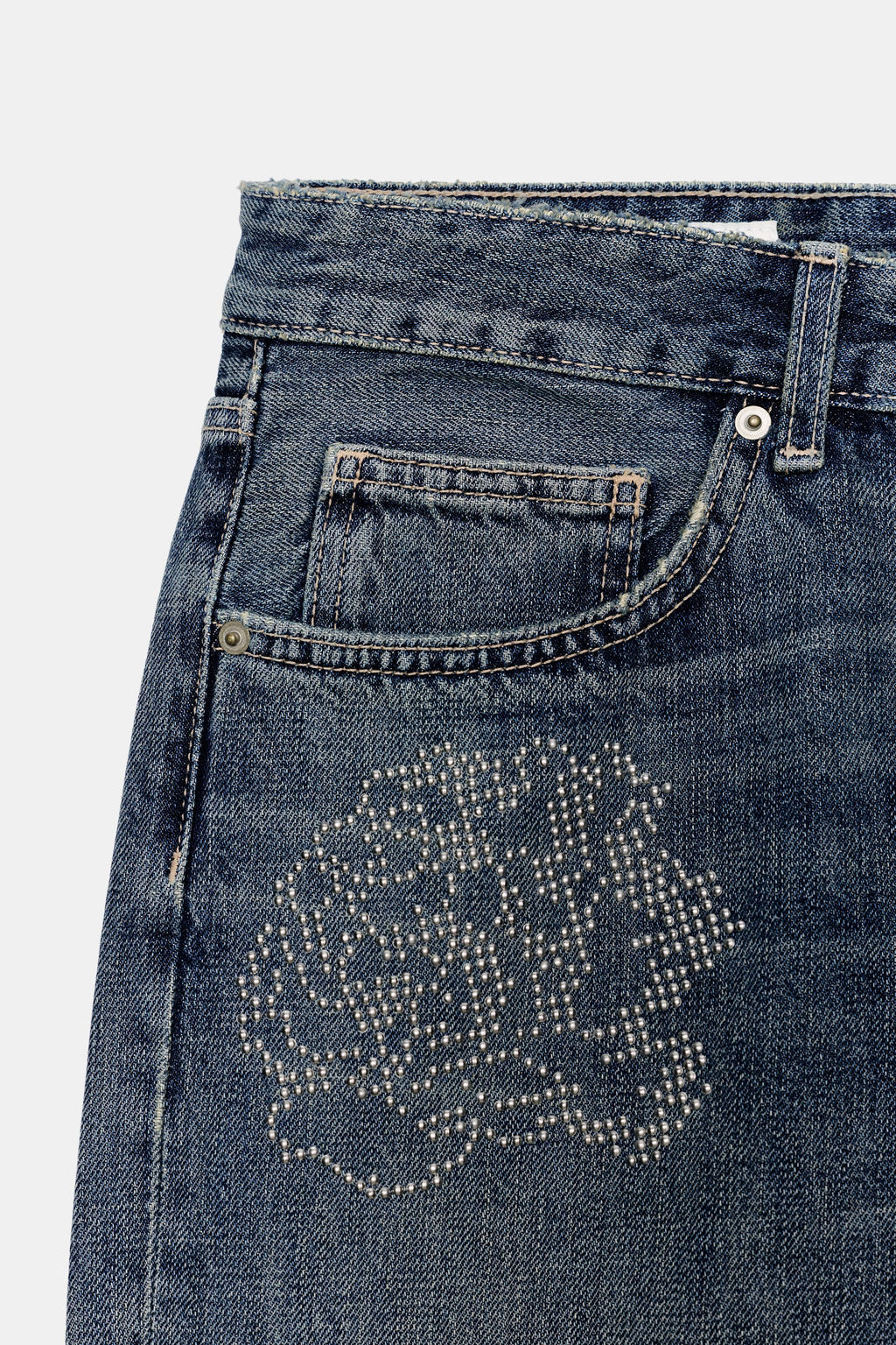 BARREL TRF FLORAL HIGH-WAIST JEANS - Zara фото 7