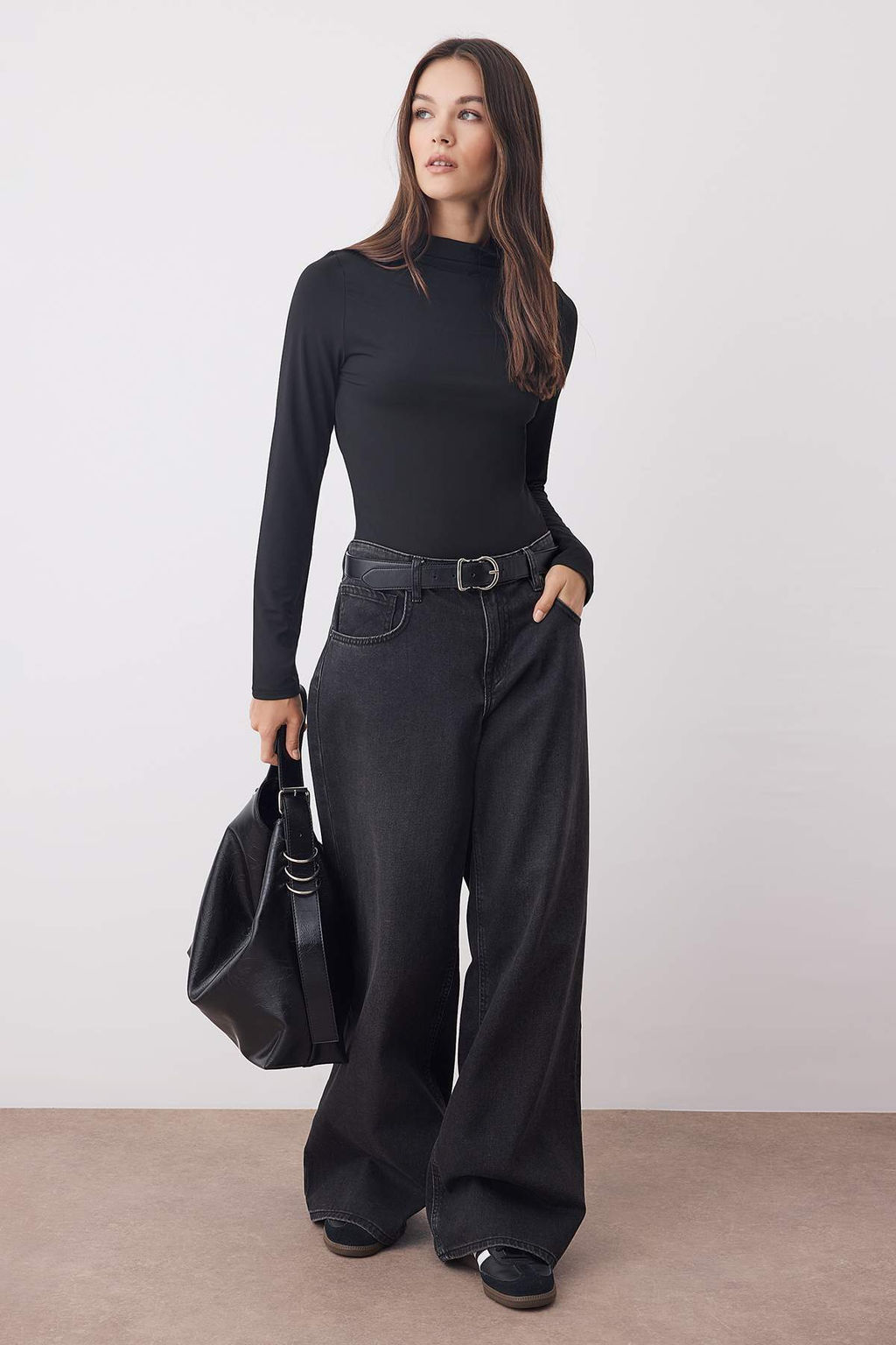 Siyah Fitted/Vucuda Oturan Uzun Kollu C?tc?tl? Esnek Orme Body TWOAW26BD00010 - Trendyolmilla фото 2