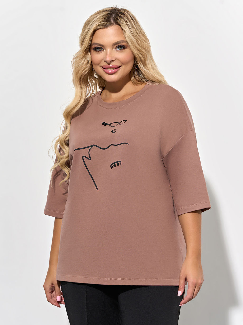 Футболка 0087-18 капучино - Dora фото 8