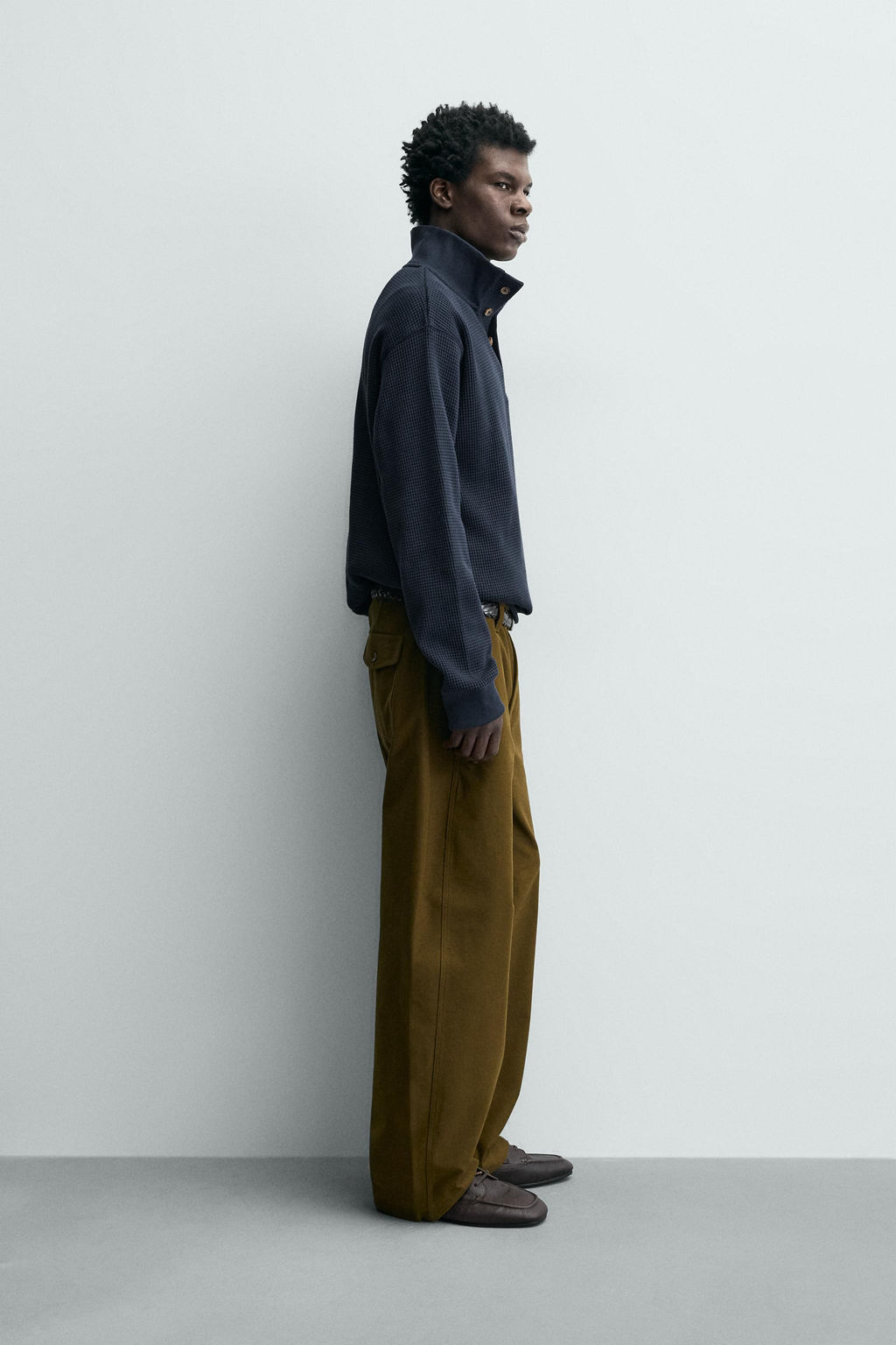 WAFFLE-KNIT TEXTURED SWEATSHIRT - Zara фото 4