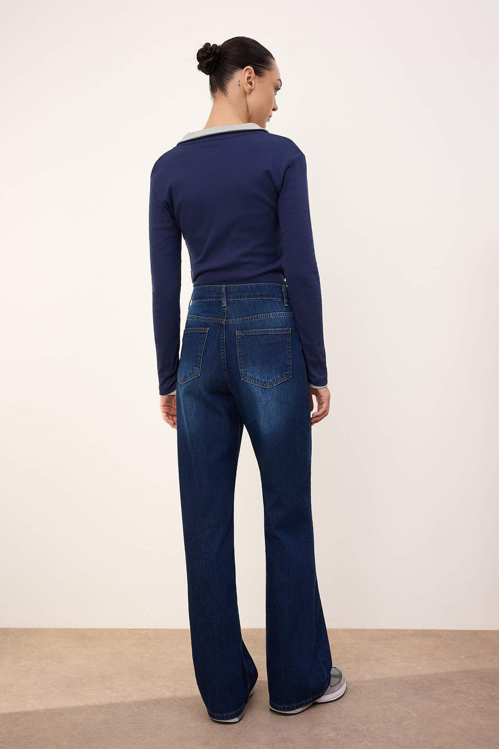 Trendyolmilla Wardrope Essentials Antrasit DOKUMLU Yuksek Bel Wide Leg Jeans TWOSS26JE00128 фото 17
