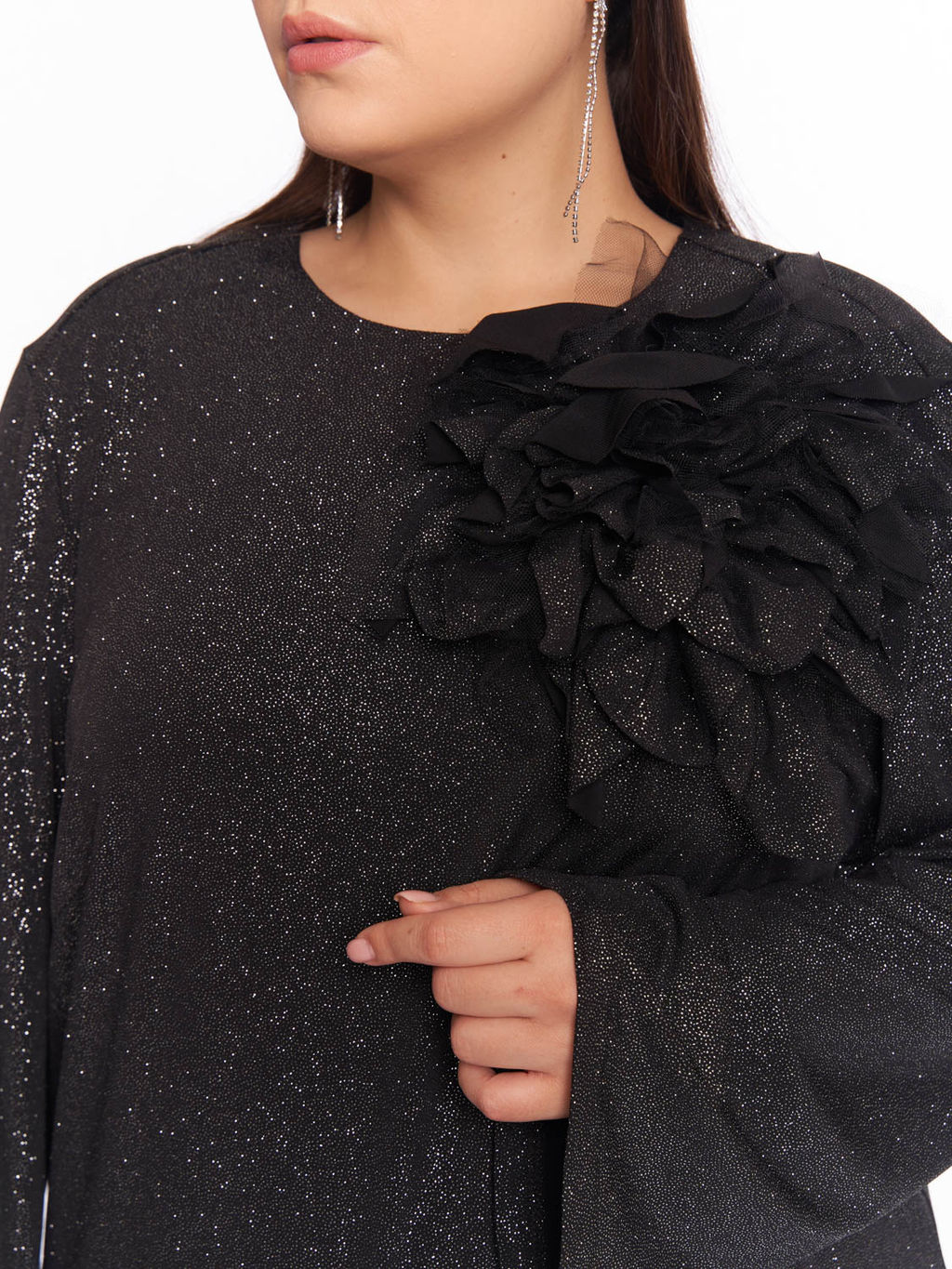 Платье вечернее с цветком 1PP51727BLK60