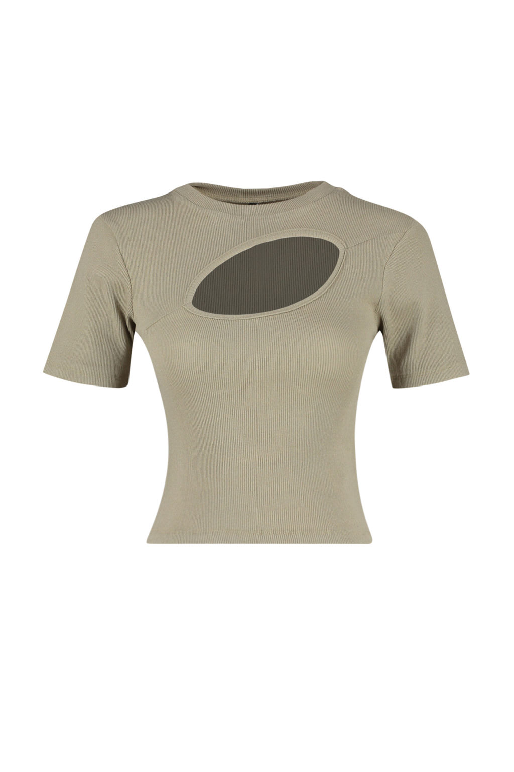 Trendyolmilla Siyah Cut Out Detayl? Fitted/Vucuda Oturan Bisiket Yaka Crop Fitilli Esnek Orme Bluz TWOSS22BZ0355  фото 19