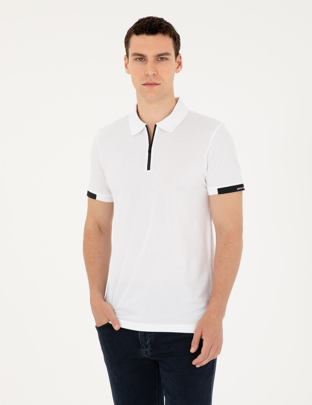 Beyaz Slim Fit Ti__rt - Pierre cardin фото 8