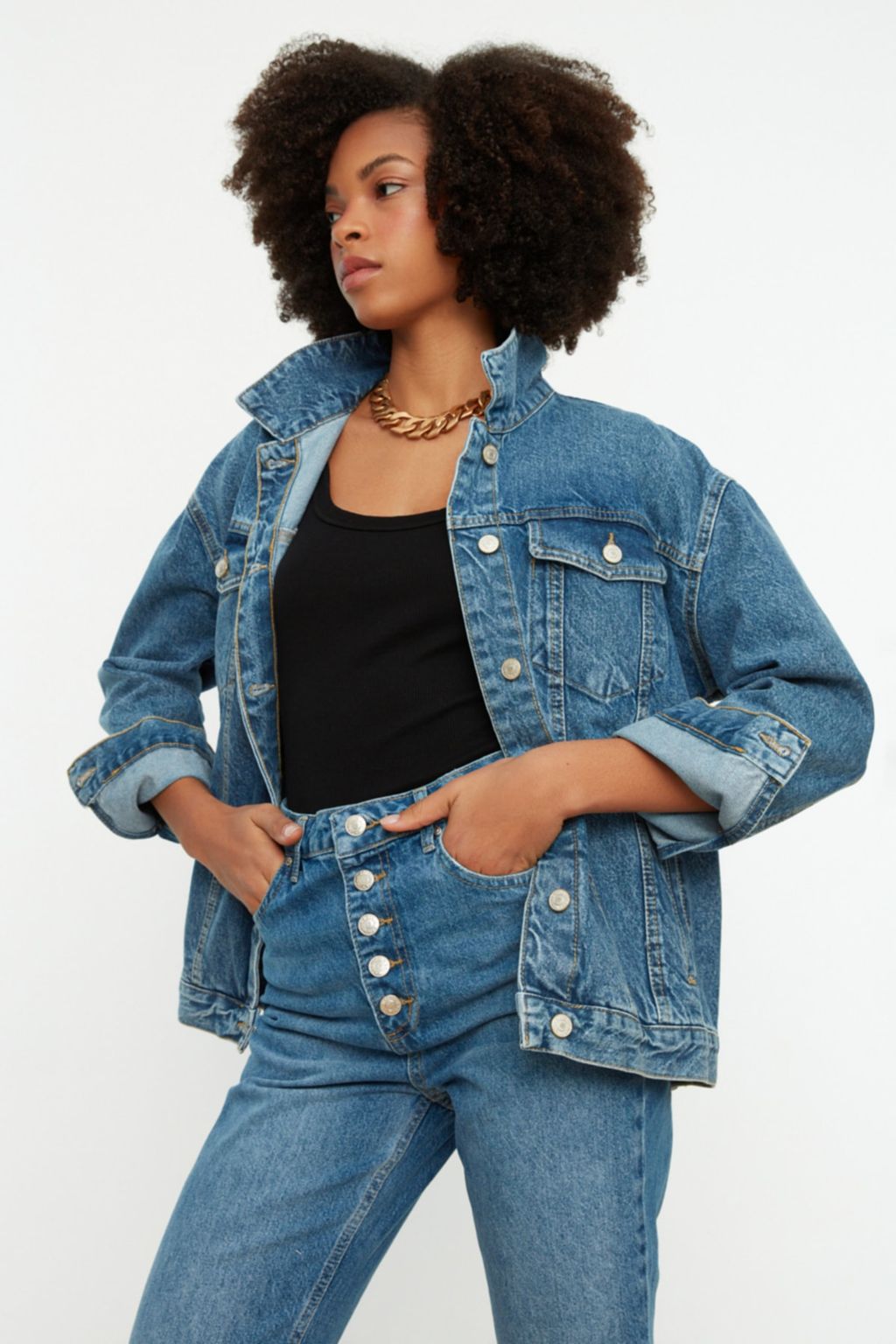 Mavi Oversize Trucker Denim Ceket TWOAW22CE0364 - Trendyolmilla фото 3