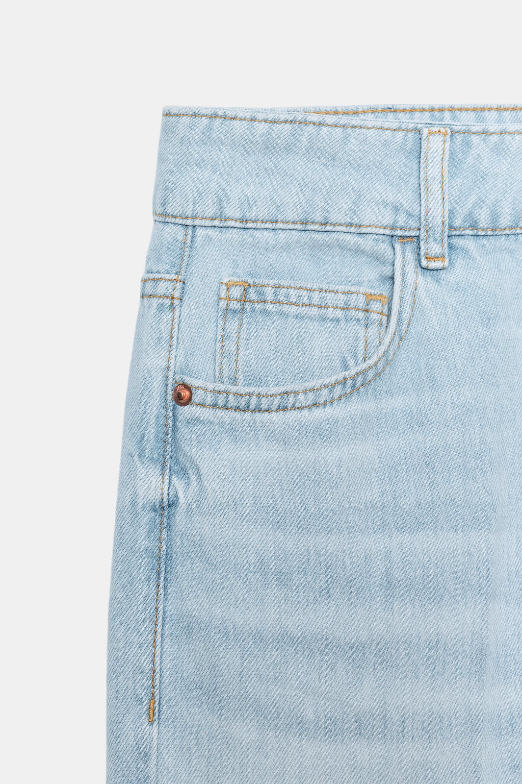 JEANS Z1975 WIDE LEG TIRO MEDIO RAYA PLANCHADA / Azul claro - Zara фото 10