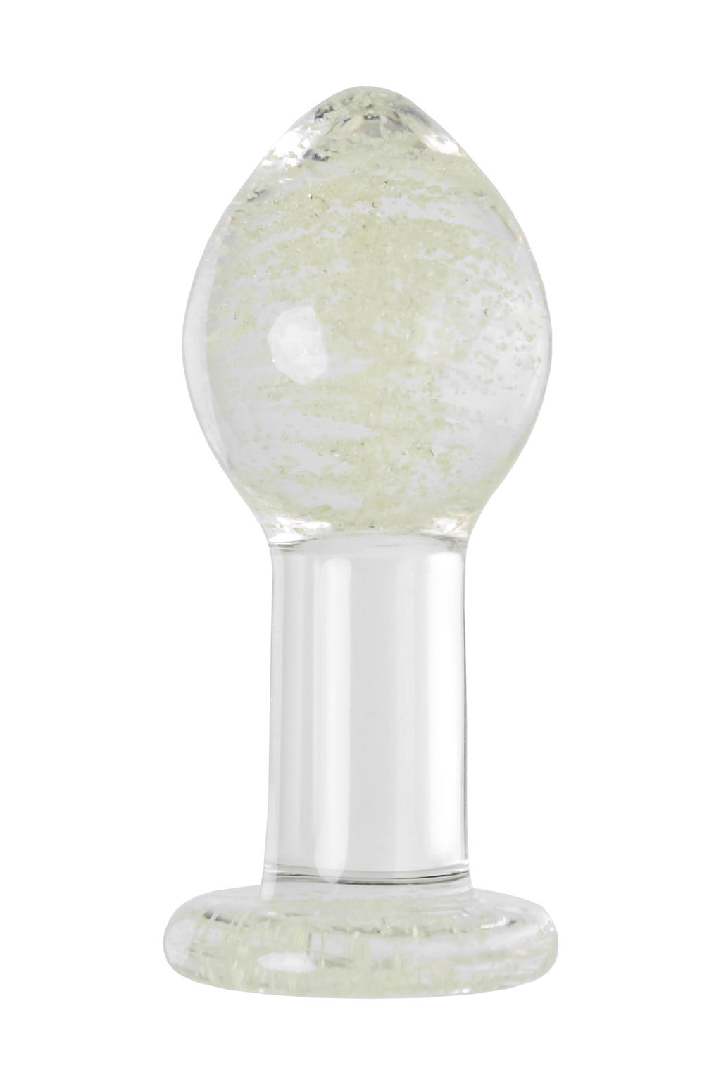 Анальная втулка Sexus Glass светящаяся в темноте, стекло, прозрачная, 6,5 см  фото 4