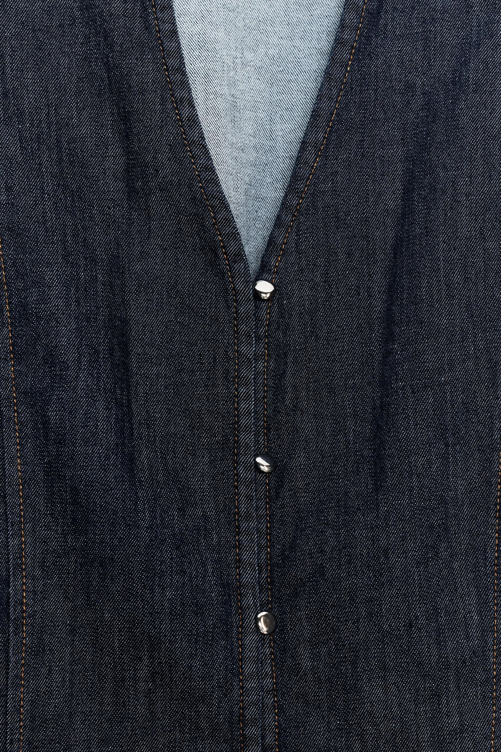 Z1975 DENIM PUFF SLEEVE SHORT SLEEVE SHIRT - Zara фото 3