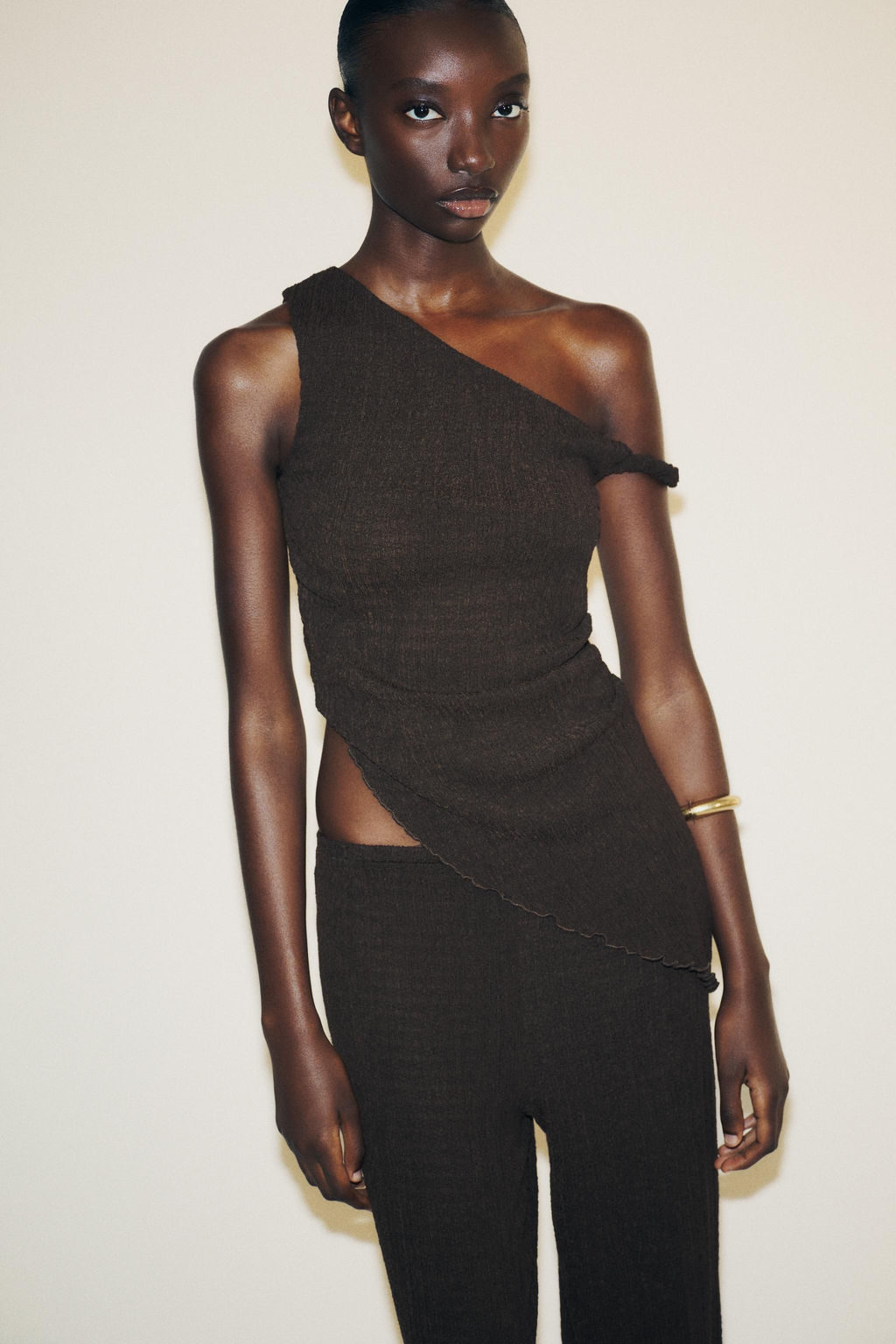 TEXTURED WIDE-LEG TROUSERS - Zara фото 3