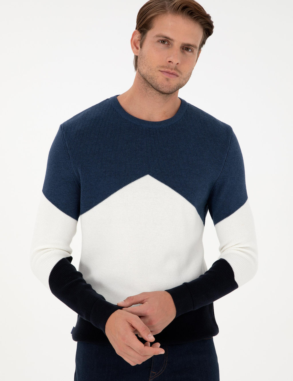 _ndigo Slim Fit Bisiklet Yaka Triko Kazak - Pierre cardin фото 3