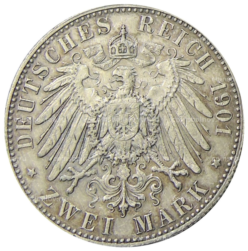 2 марки 1901 года Германия (Пруссия) 200 лет Пруссии