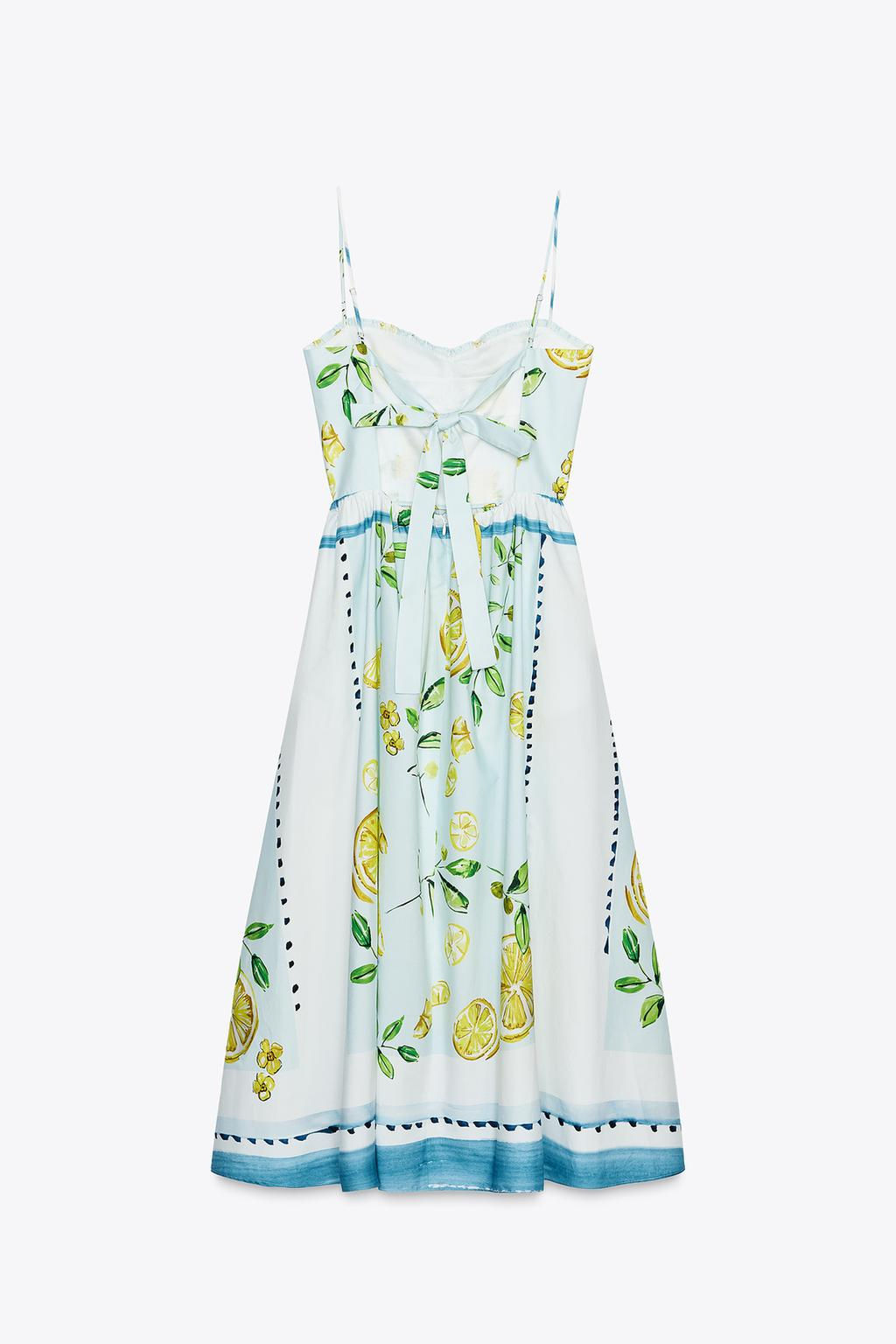 LEMON PRINT POPLIN DRESS - Zara фото 6