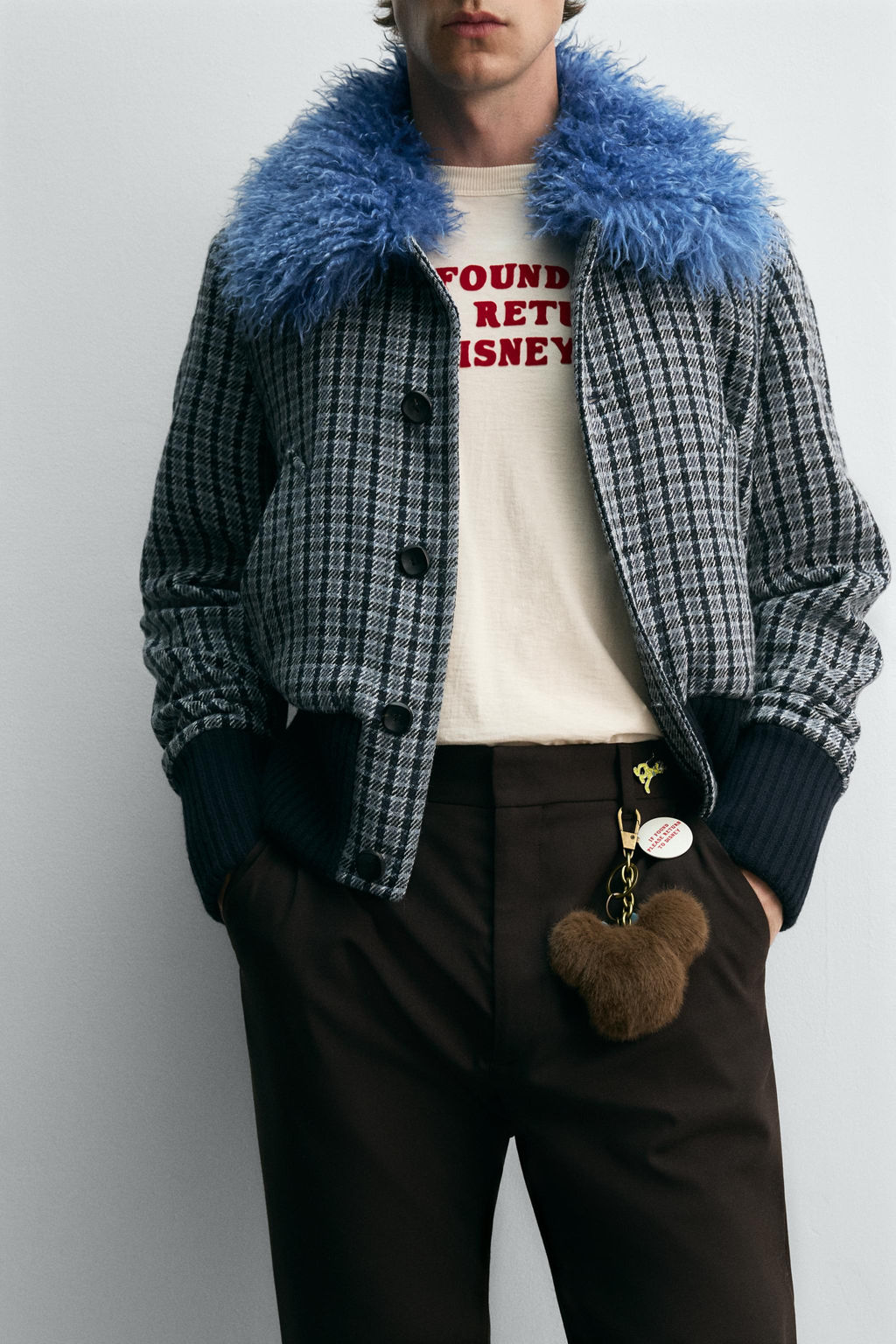 CONTRAST CHECK BOMBER JACKET HARRY LAMBERT FOR ZARA X DISNEY  фото 6