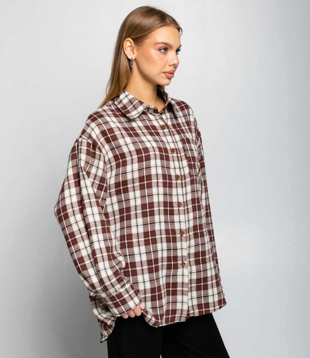 Рубашка #КТ225 (5), белый,шоколадный - Dommod фото 2