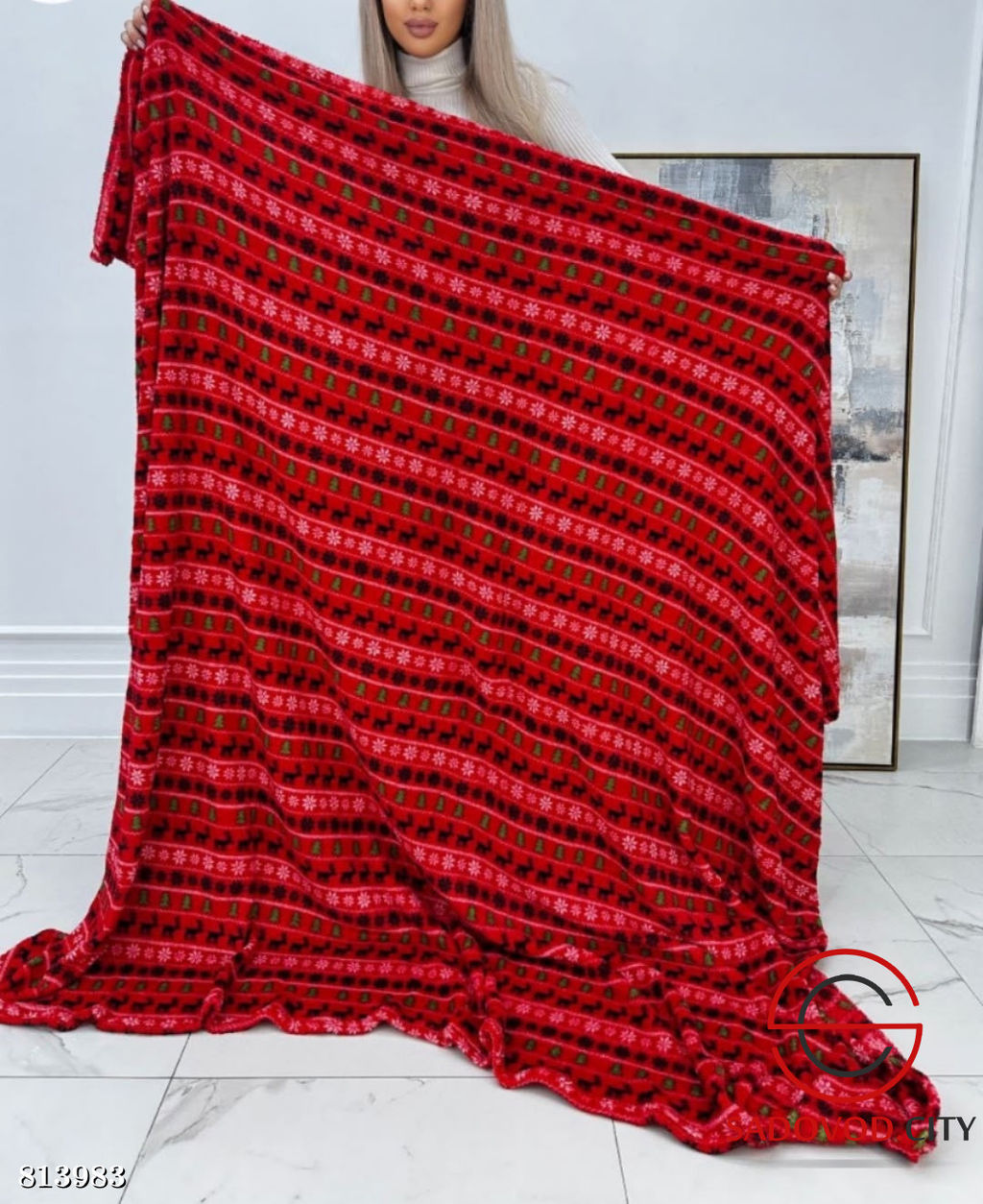 Новогодний плед с рисунком