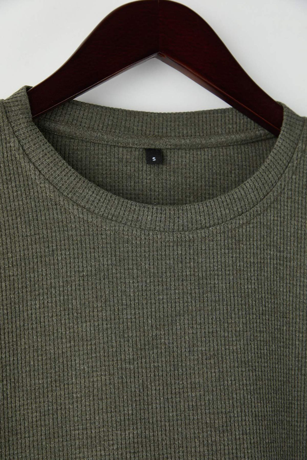 Siyah - Haki Yeni Oversize/Genis Kal?p 2li Paket Dokulu Waffle Sweatshirt TMNAW26SW00028 - Trendyolmilla фото 10