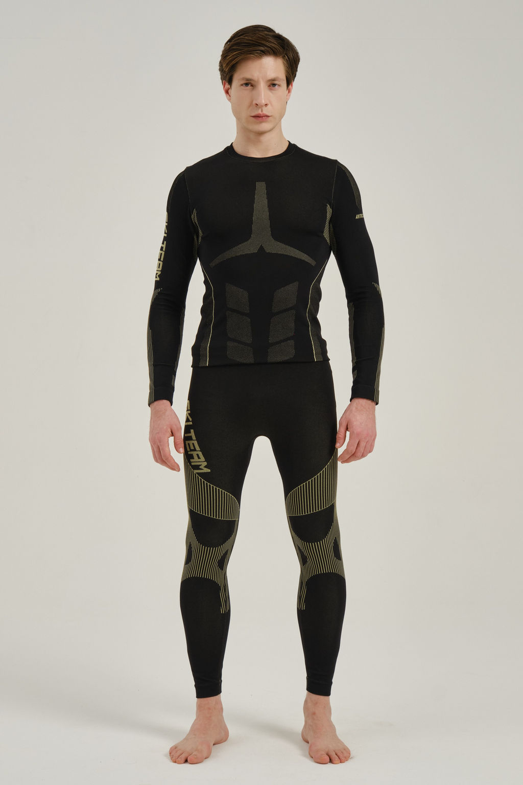 Тайтсы GUANJUN Черный/Желтый - Anta фото 2