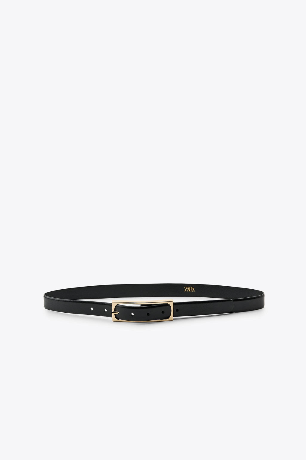 LEATHER BELT WITH RECTANGULAR BUCKLE - Zara фото 2