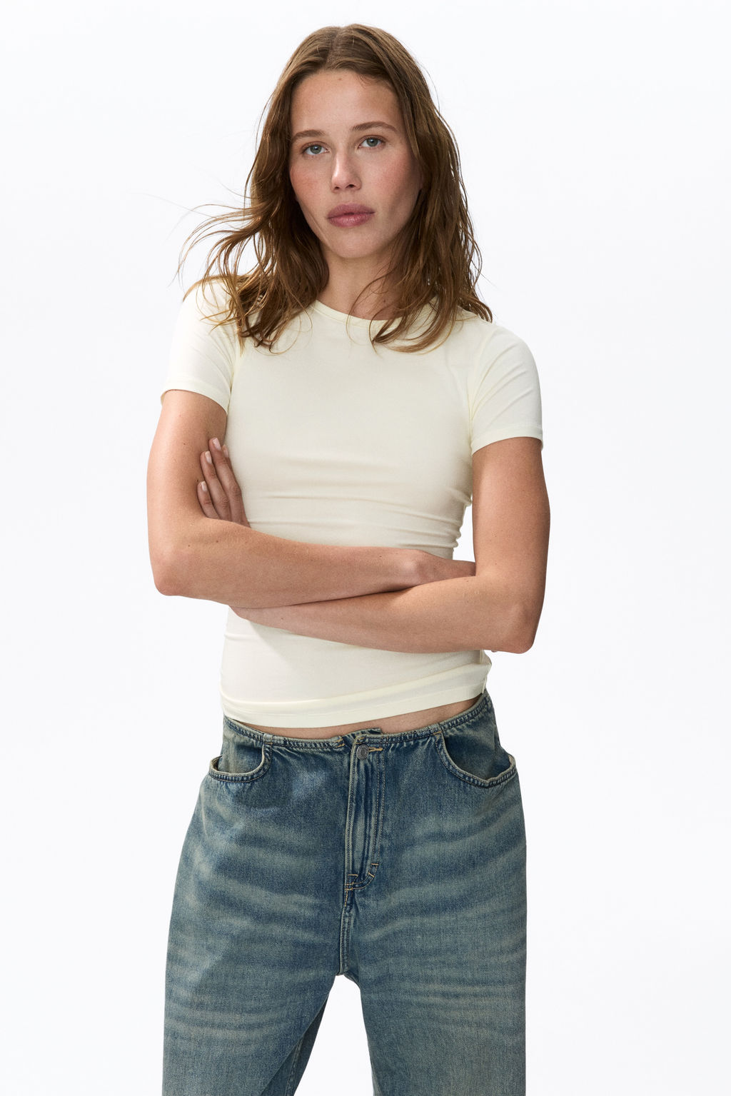 Camiseta de corte ajustado en punto el?stico - H&m фото 7
