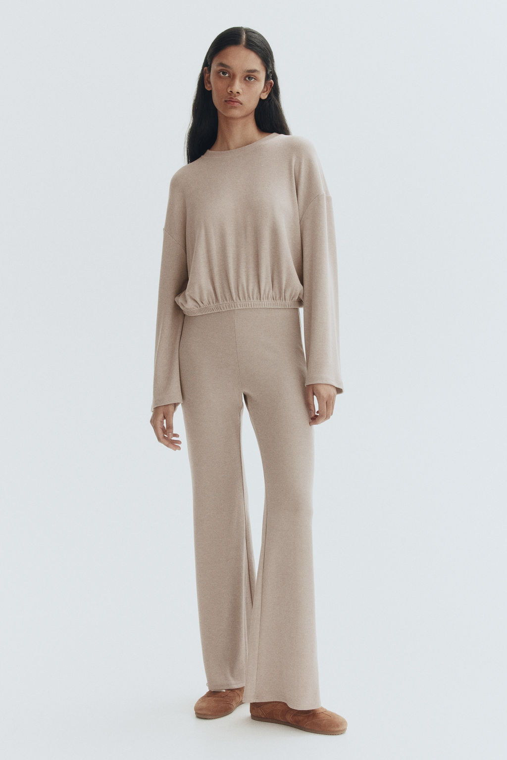 Flared fine-knit trousers - H&m фото 6
