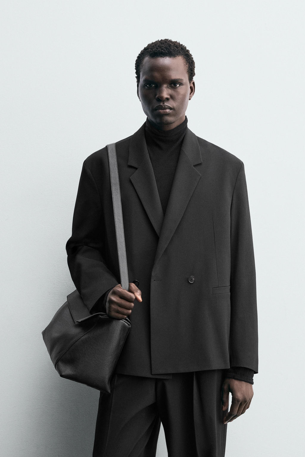 DOUBLE-BREASTED WOOL BLEND SUIT BLAZER - Zara фото 2