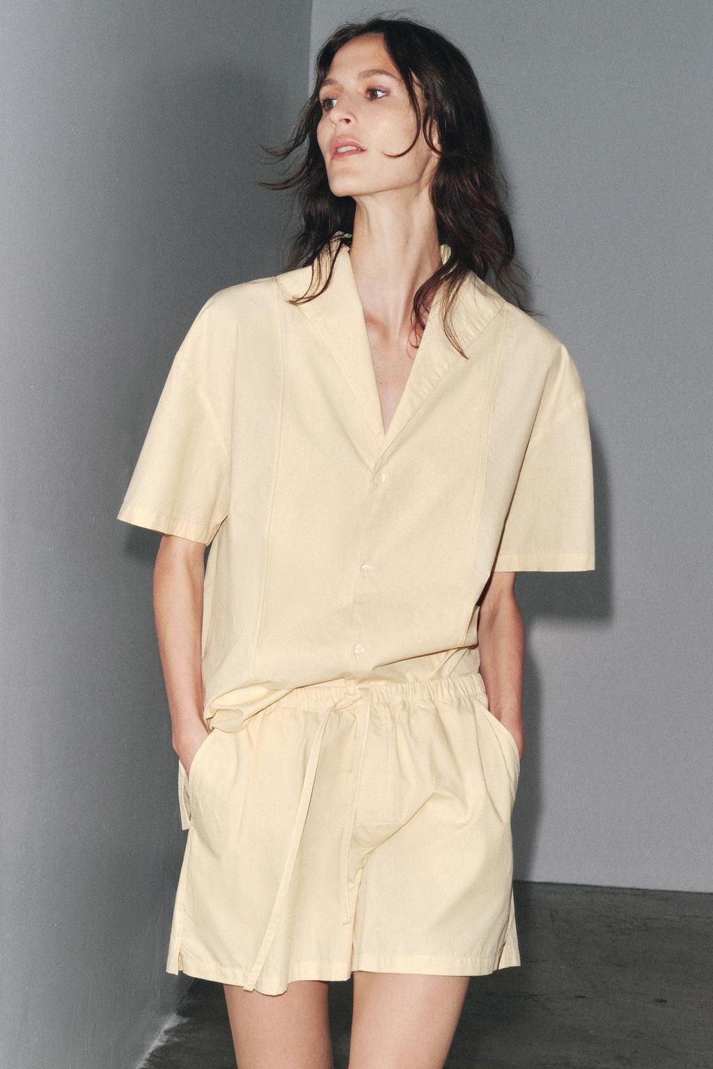 POPLIN SHIRT WITH STITCHING - Zara фото 5