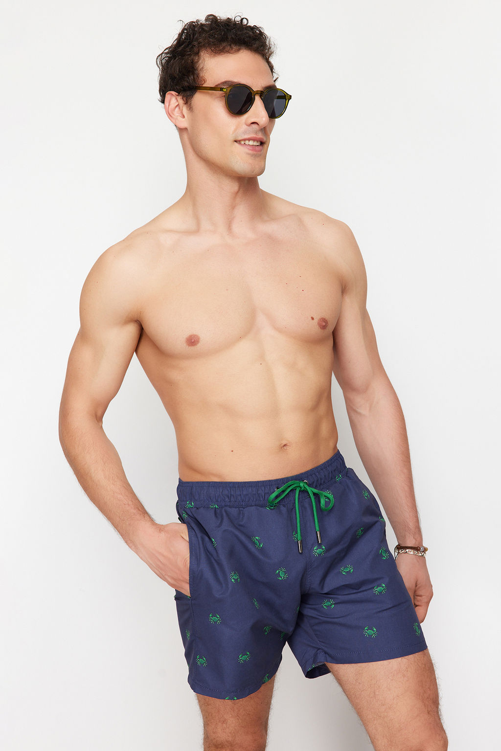 TRENDYOL MAN Lacivert Standart Fit Yengec Desenli Deniz Sortu TMNSS24DS00006 - Trendyolmilla фото 20