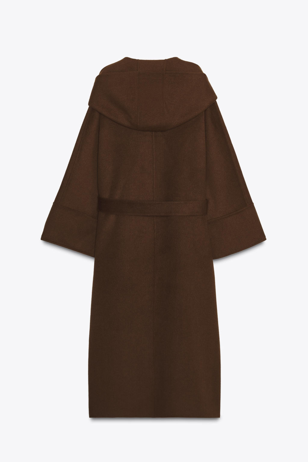 LONG BELTED COAT WITH WOOL ZW COLLECTION LIMITED EDITION