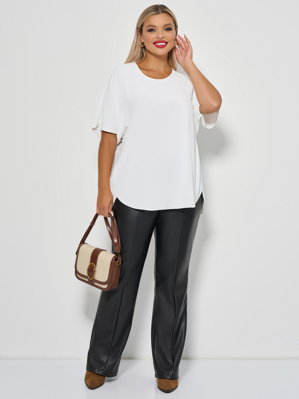 Блузка 0250-1 белый муар