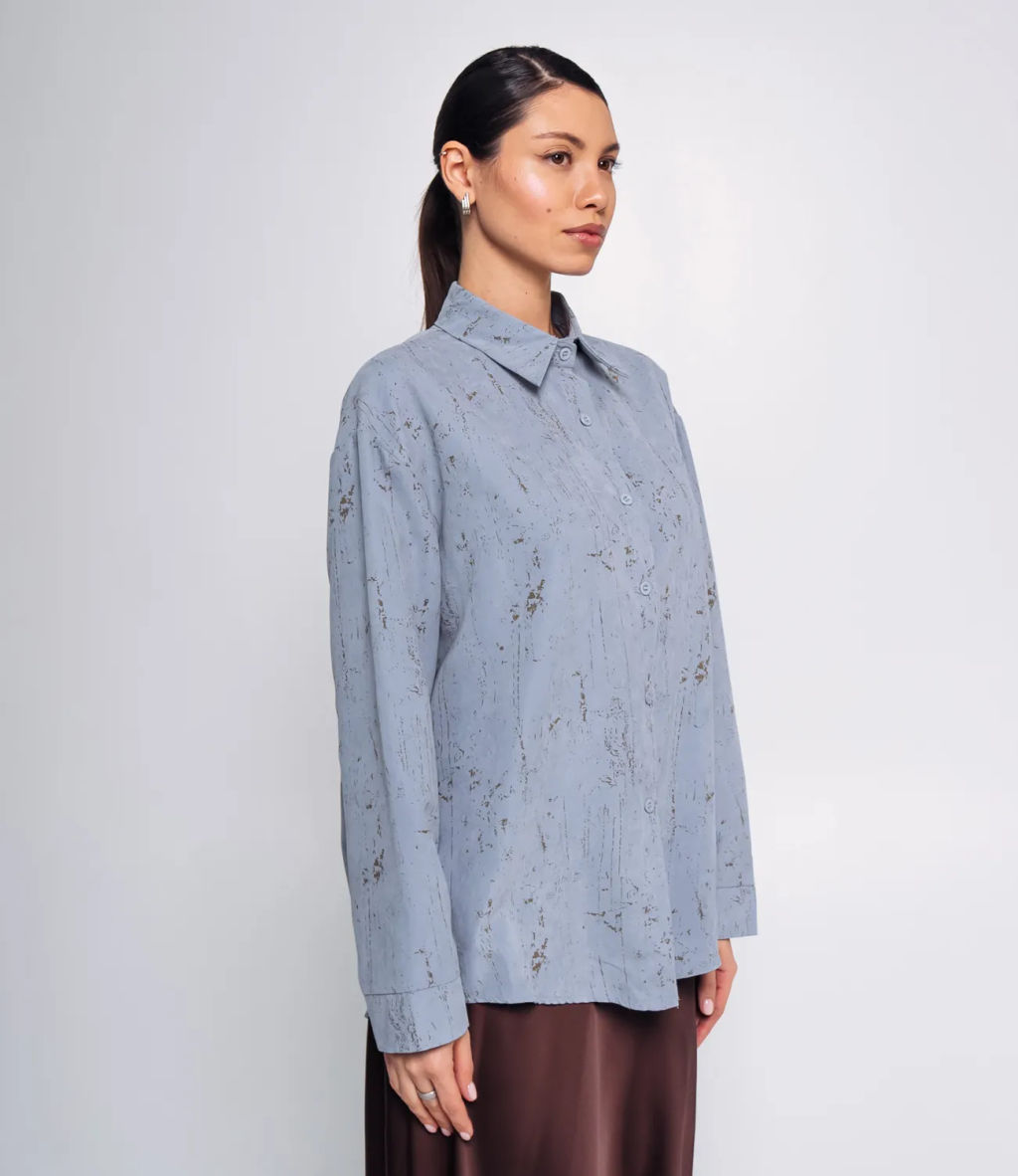 Рубашка #КТ1908, серо-голубой