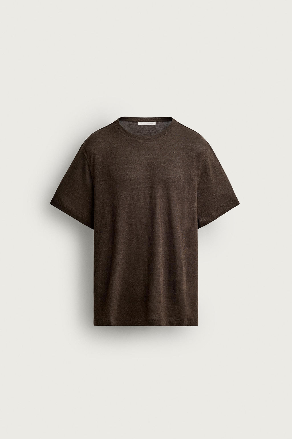 CAMISETA REGULAR FIT C??AMO - VISCOSA / Marr?n oscuro - Zara фото 6