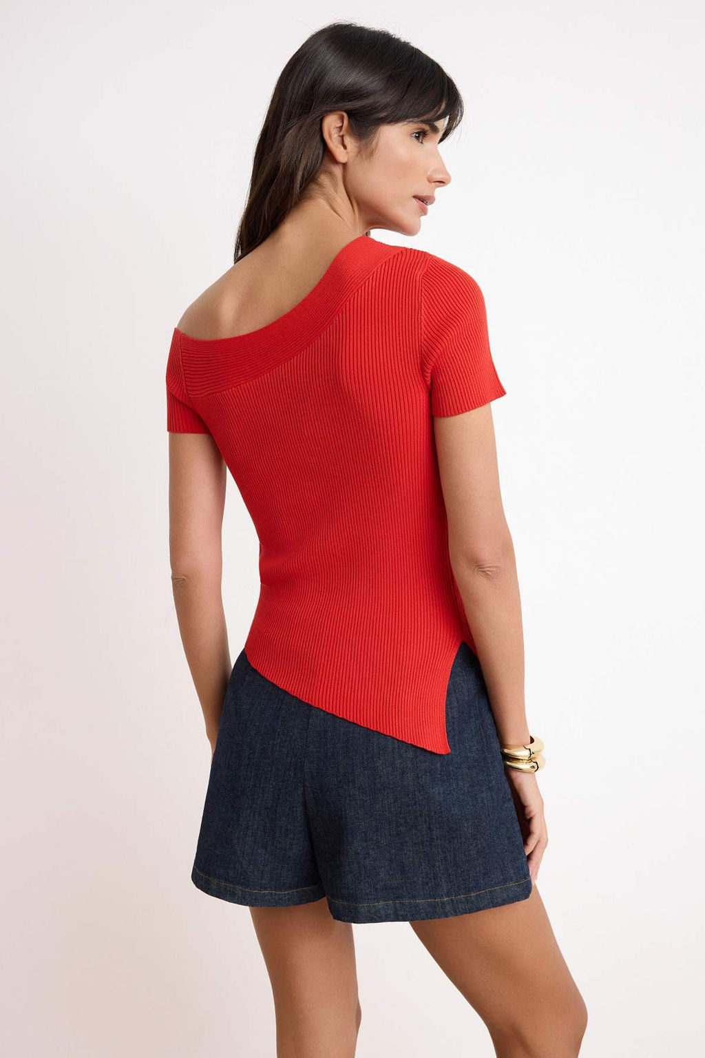 Yag Yesil Asimetrik Yaka Fitted Triko Ince Bluz TWOSS26BZ00291 - Trendyolmilla фото 10