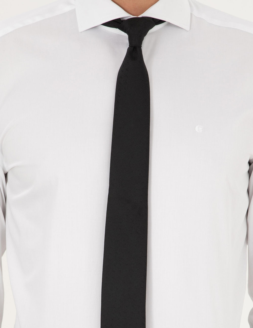 Белая классическая рубашка приталенного кроя с итальянским воротником - Cacharel фото 6