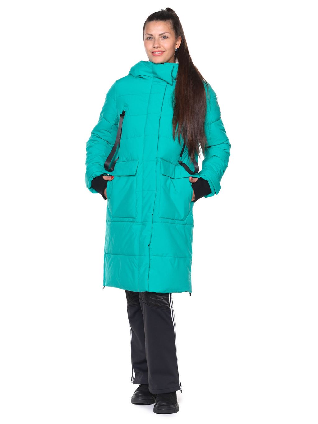 Пальто B-8872 Бирюзовый