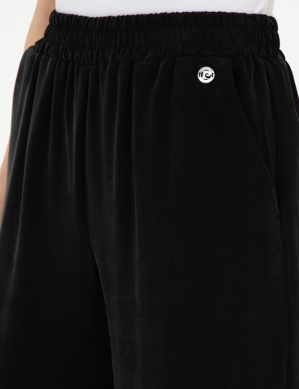 Siyah Kupro Kuma_ Loose Fit Pantolon