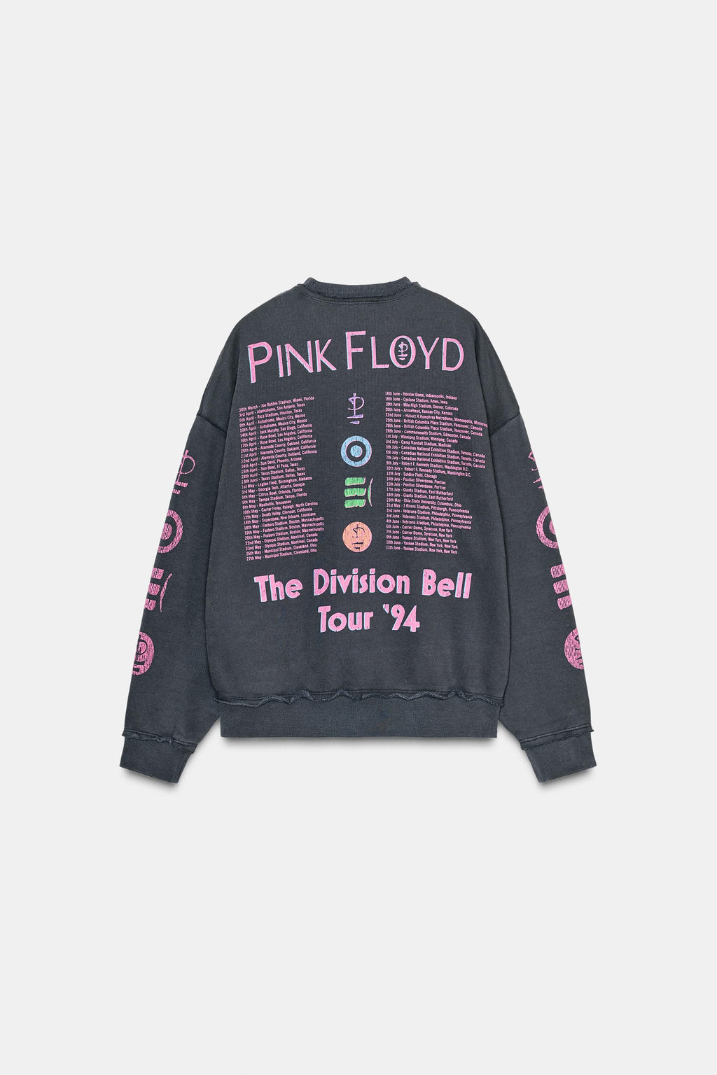 PINK FLOYD WASHED-EFFECT SWEATSHIRT - Zara фото 6