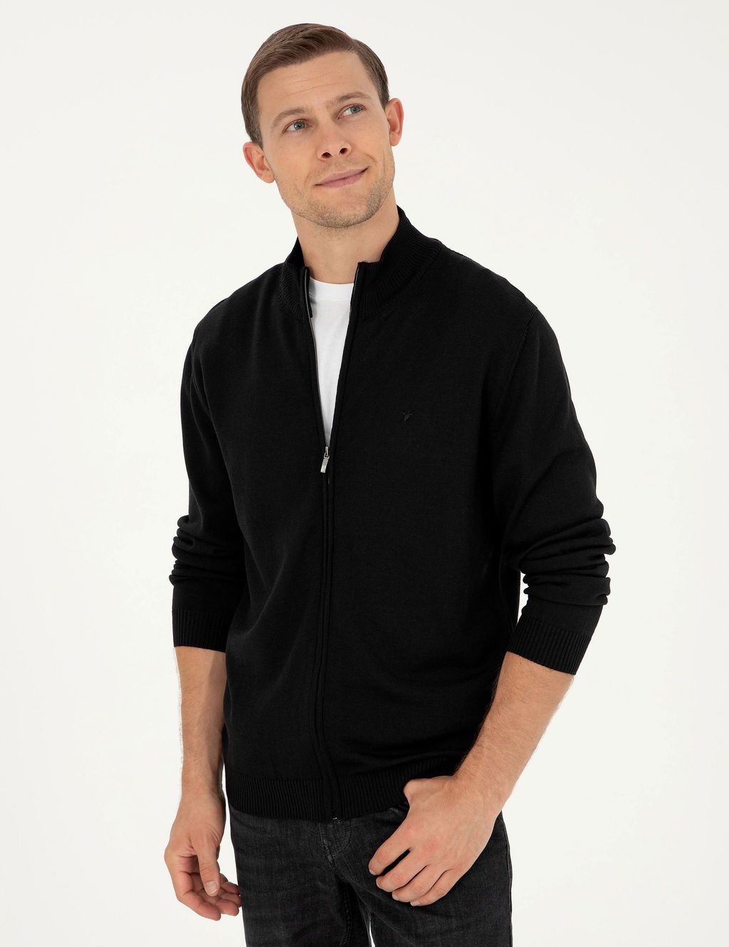 Черный трикотажный кардиган стандартного кроя - Cacharel фото 4