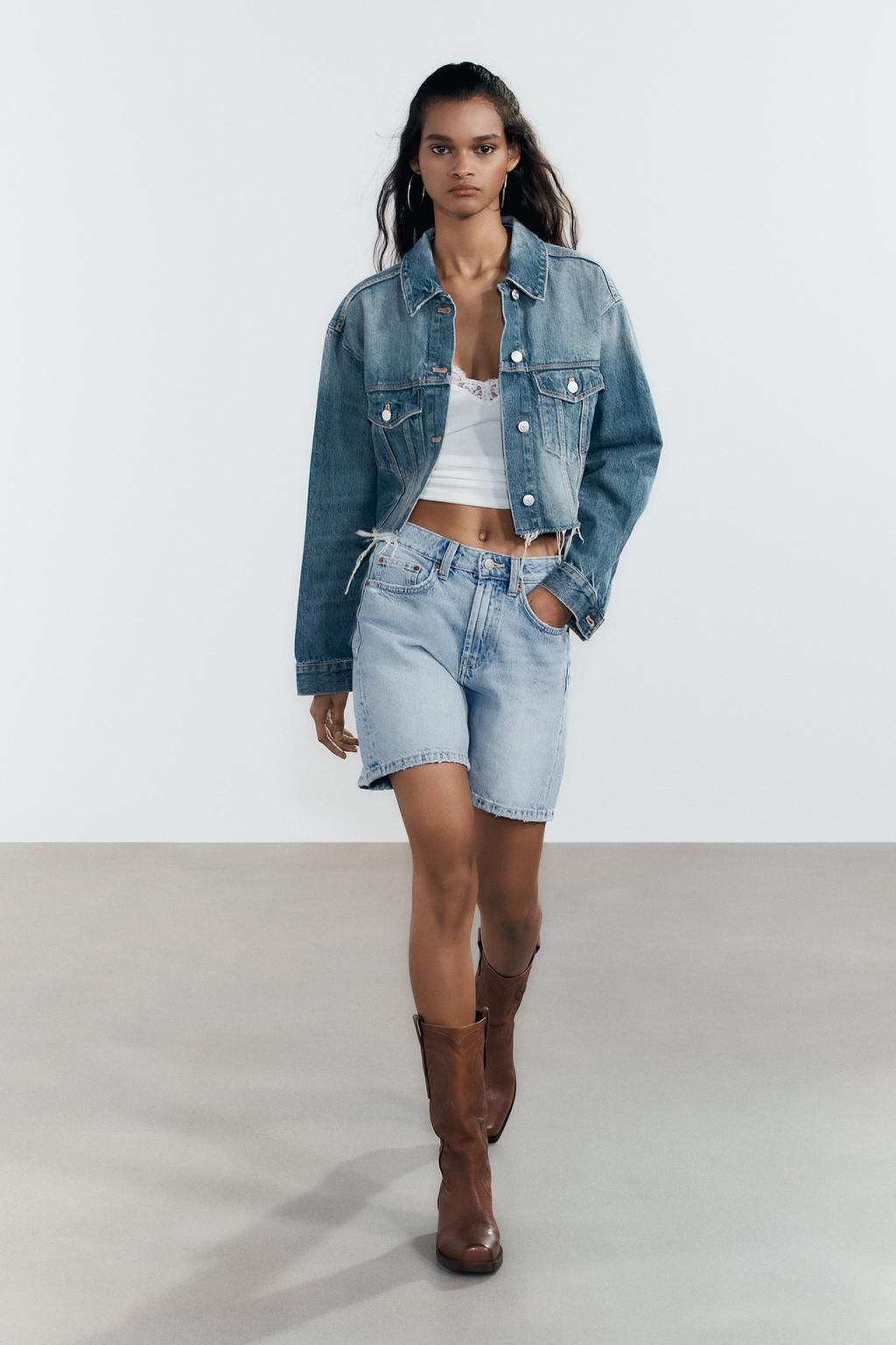 TRF MID-RISE DENIM BERMUDA SHORTS - Zara фото 2