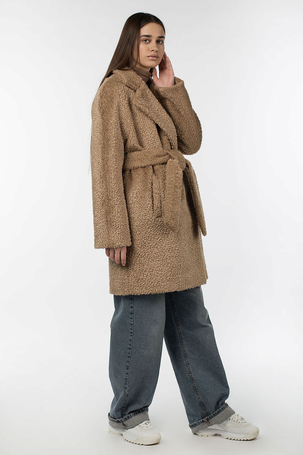 02-3073 Пальто женское утепленное (пояс) - El podio фото 4