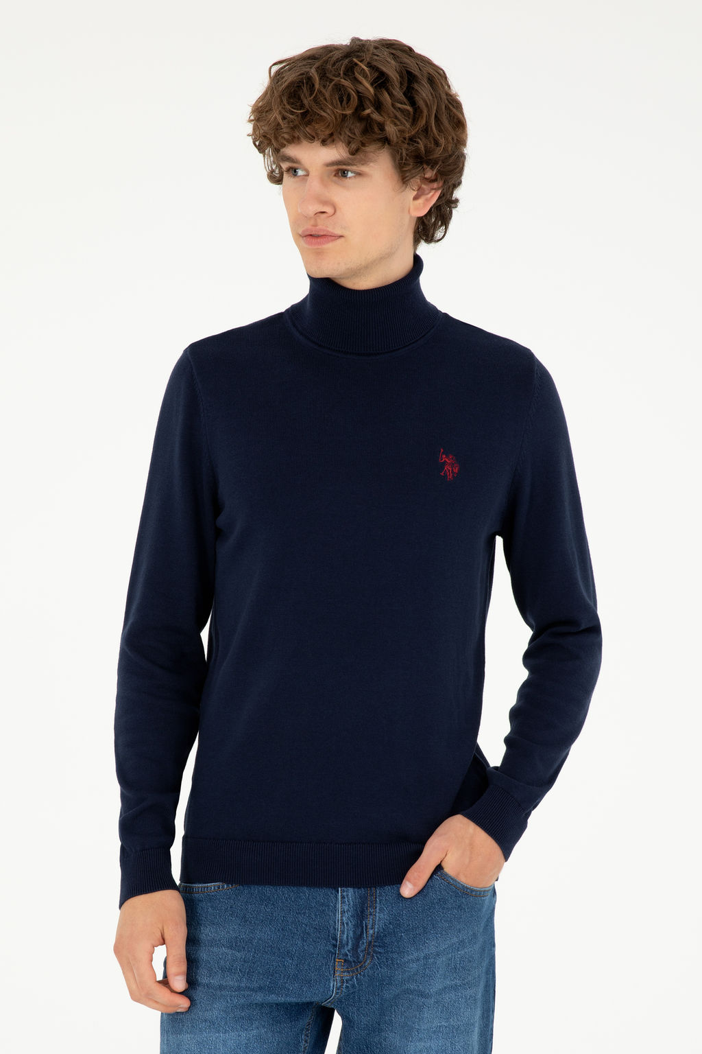 Свитер мужской U.S. Polo Assn хлопок темно-синий  фото 8