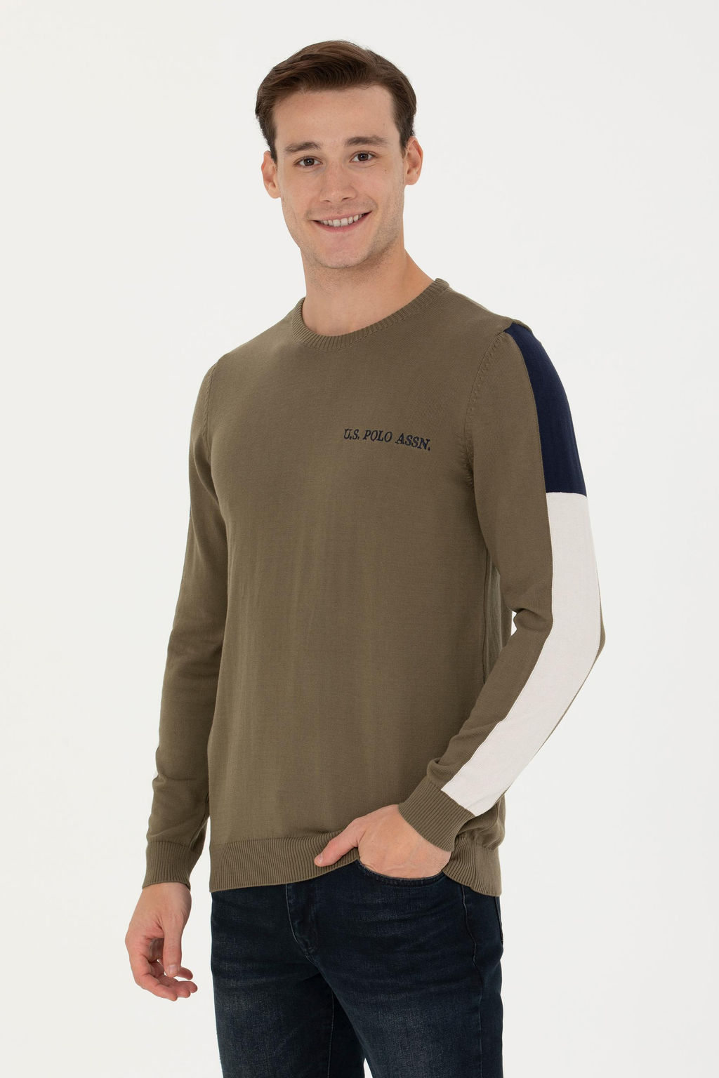 U. S. Polo Assn Мужской свитер цвета хаки - U.s. polo assn фото 15