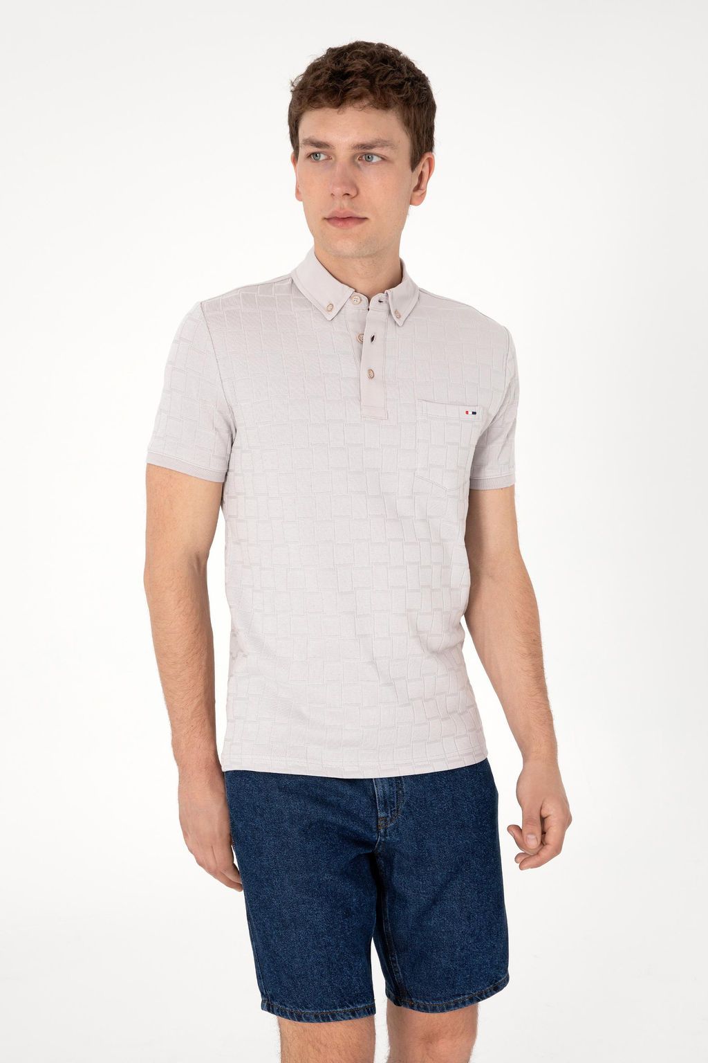 Erkek Slim Fit Polo Yaka A__k Gri Ti__rt Sepette S_rpriz _ndirim - U.s. polo assn фото 3